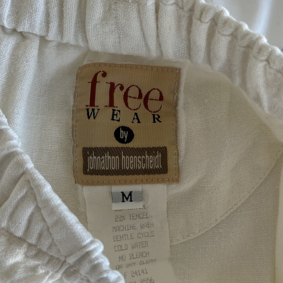 White Linen free wear by Johnathan Hoenscheidt M unisex’s pants w/ pockets - Picture 5 of 7